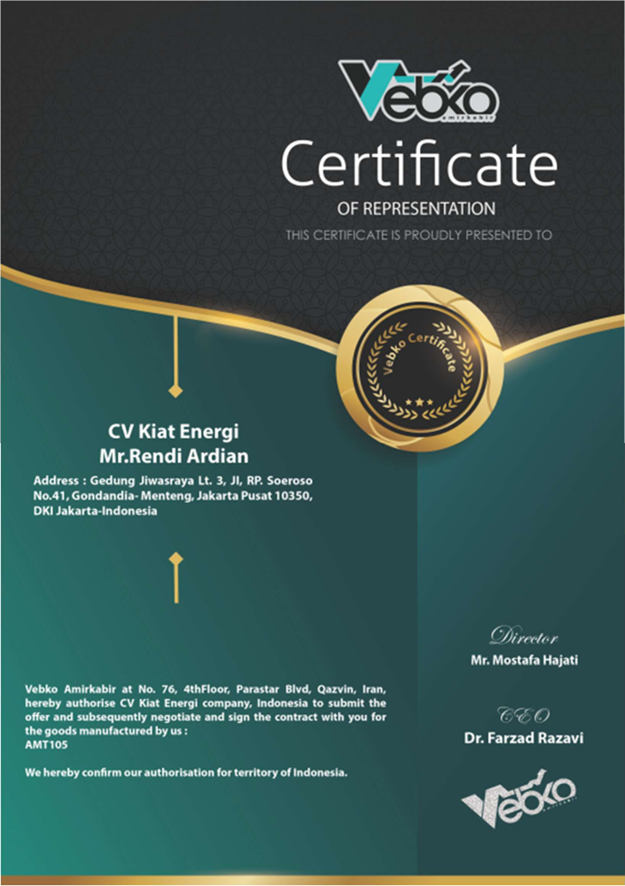 Certificate of Representation